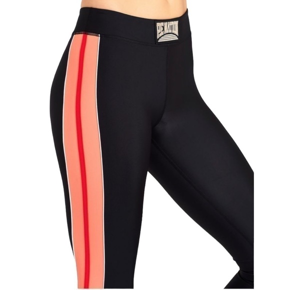 P.E Nation Orange Varsity Racing Stripe Athletic Active Workout Legging XS - Picture 4 of 16
